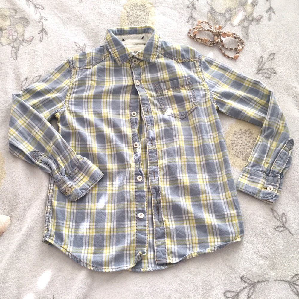 Tucker + Tate Boys Button Down Plaid Polo (5-6)